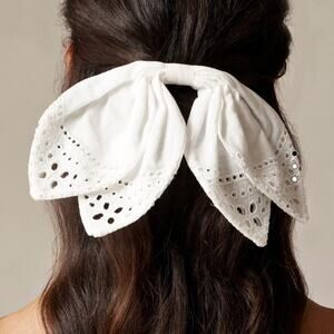 J. Crew white Eyelet bow hair clip Hair barrette